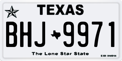 TX license plate BHJ9971