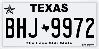 TX license plate BHJ9972