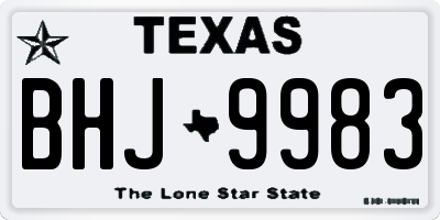 TX license plate BHJ9983