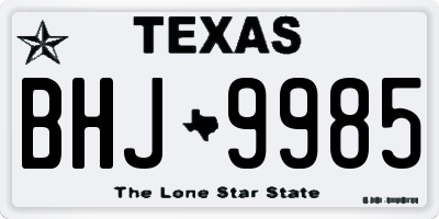 TX license plate BHJ9985