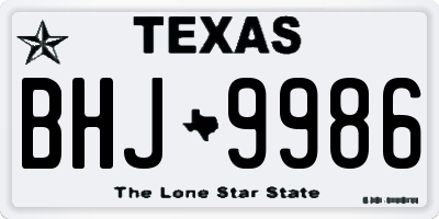 TX license plate BHJ9986