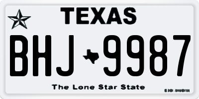 TX license plate BHJ9987