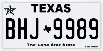 TX license plate BHJ9989