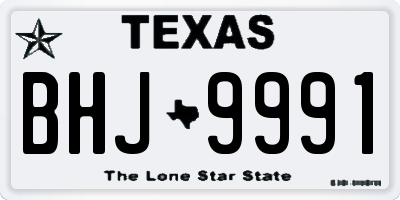 TX license plate BHJ9991
