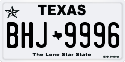 TX license plate BHJ9996