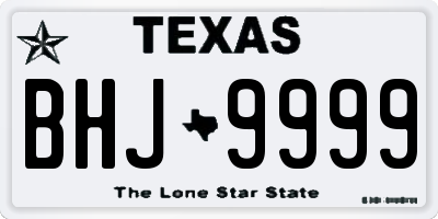 TX license plate BHJ9999