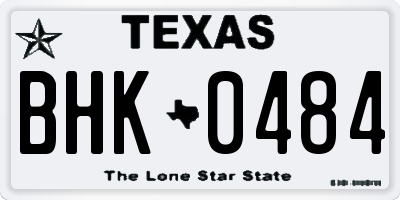 TX license plate BHK0484