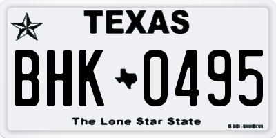 TX license plate BHK0495