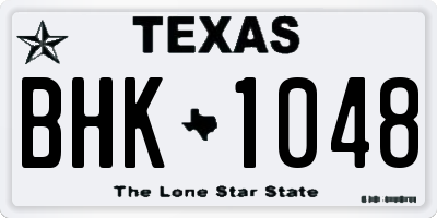 TX license plate BHK1048