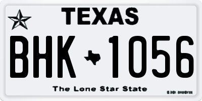 TX license plate BHK1056