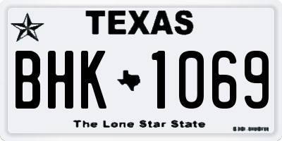 TX license plate BHK1069