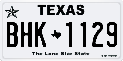 TX license plate BHK1129