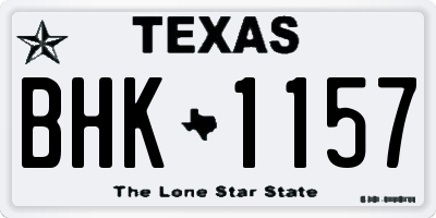 TX license plate BHK1157