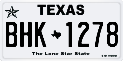 TX license plate BHK1278