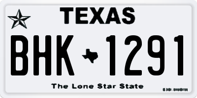 TX license plate BHK1291