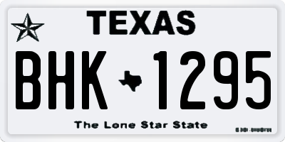 TX license plate BHK1295