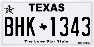 TX license plate BHK1343