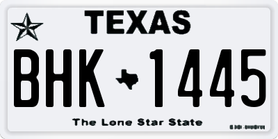 TX license plate BHK1445