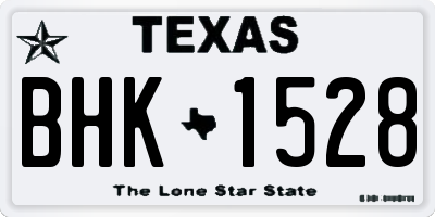 TX license plate BHK1528