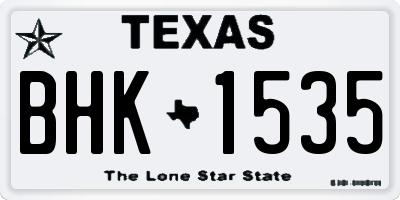 TX license plate BHK1535