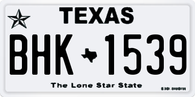 TX license plate BHK1539