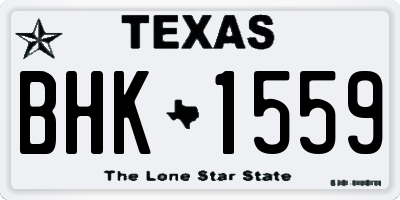 TX license plate BHK1559