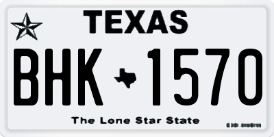 TX license plate BHK1570