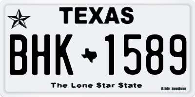 TX license plate BHK1589