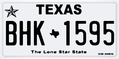 TX license plate BHK1595