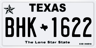 TX license plate BHK1622