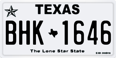 TX license plate BHK1646