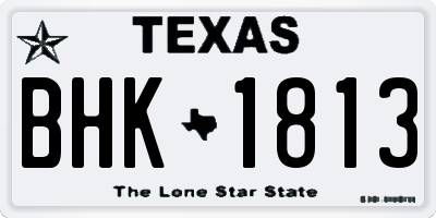 TX license plate BHK1813