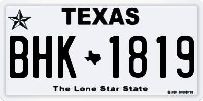 TX license plate BHK1819