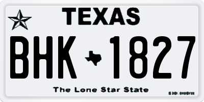 TX license plate BHK1827