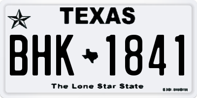 TX license plate BHK1841