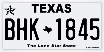 TX license plate BHK1845