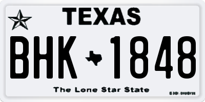 TX license plate BHK1848