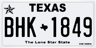 TX license plate BHK1849