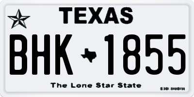TX license plate BHK1855