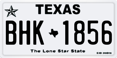TX license plate BHK1856