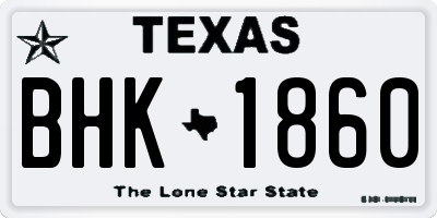 TX license plate BHK1860