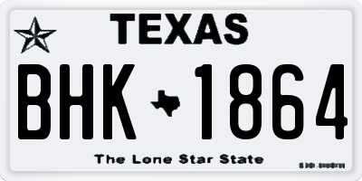 TX license plate BHK1864