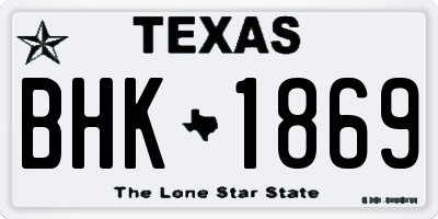 TX license plate BHK1869