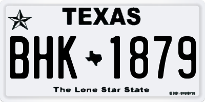 TX license plate BHK1879