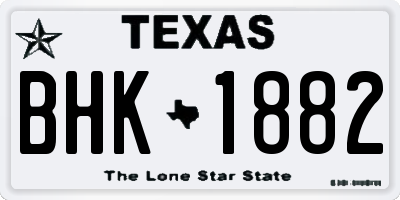 TX license plate BHK1882