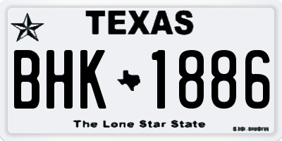 TX license plate BHK1886