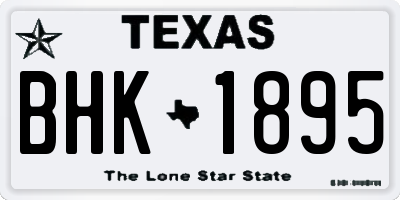 TX license plate BHK1895