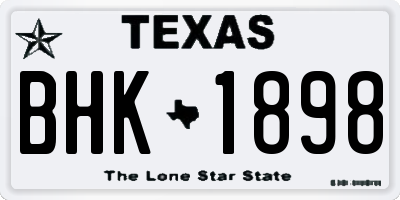 TX license plate BHK1898