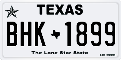 TX license plate BHK1899
