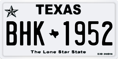 TX license plate BHK1952